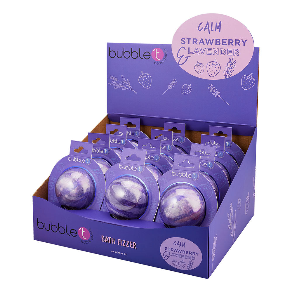 Calm Bath Bomb Fizzer - Strawberry & Lavender (150g)