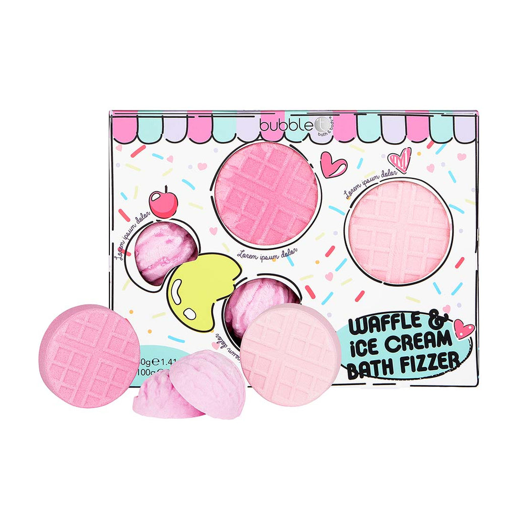 Waffle & Ice Cream Bath Bomb Gift Set - Set of 4