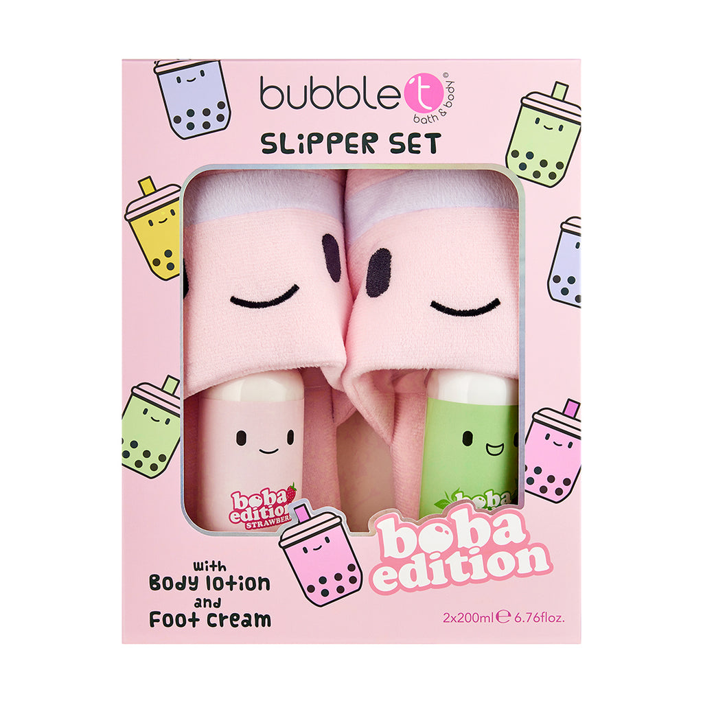 Slipper & Lotion Gift Set - Boba Tea Edition (2 x 200ml)