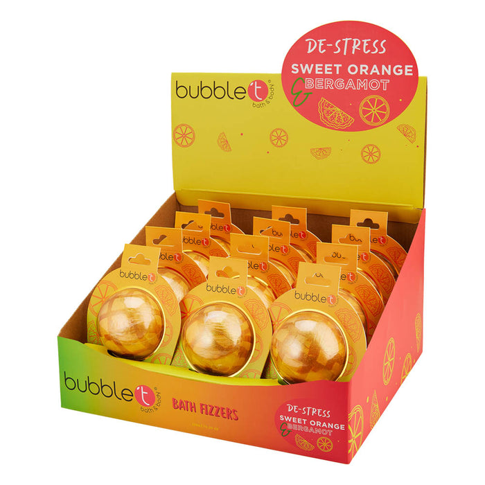 De-Stress Bath Bomb Fizzer - Sweet Orange & Bergamot POS (150g)